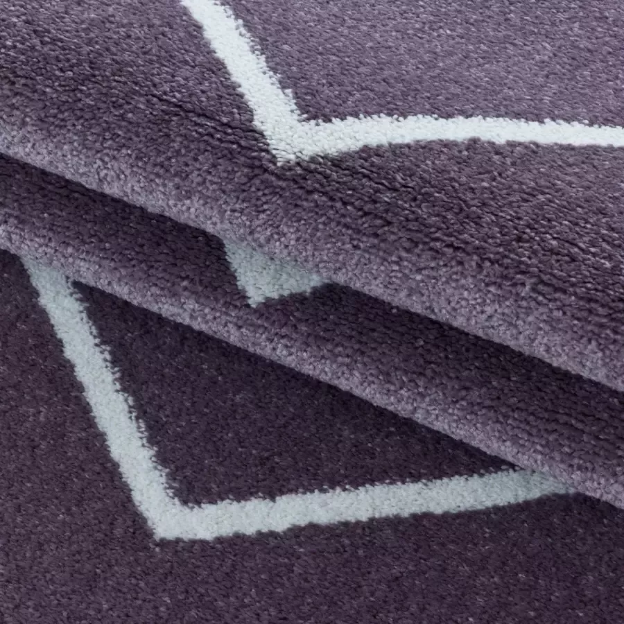 Adana Carpets Laagpolig vloerkleed Smoothly Weave Paars Wit 240x340cm - Foto 2