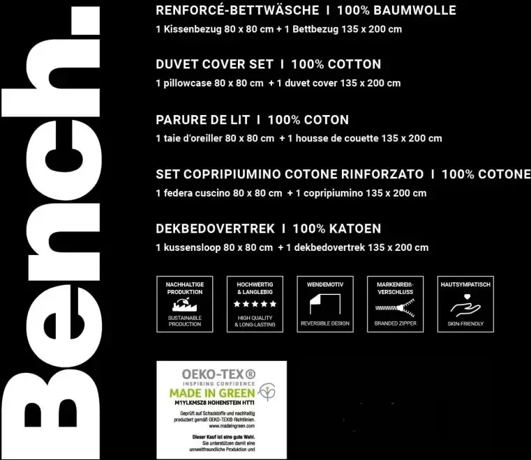 Bench. Tweezijdig te gebruiken overtrekset Bench met belettering - Foto 4