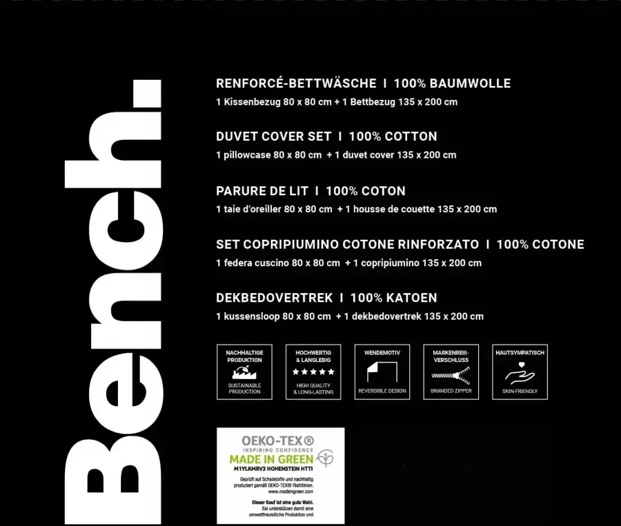 Bench. Tweezijdig te gebruiken overtrekset Bench met belettering - Foto 3