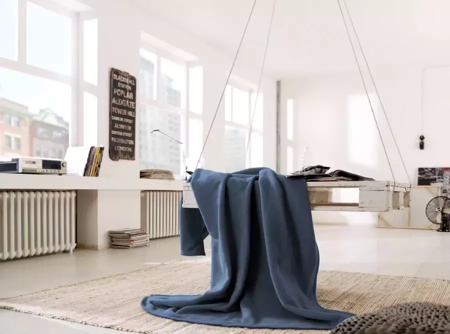 BIEDERLACK Deken Cotton Home in uni design knuffeldeken