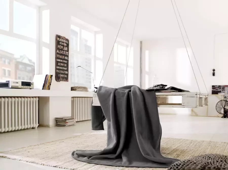 BIEDERLACK Deken Cotton Home in uni design knuffeldeken