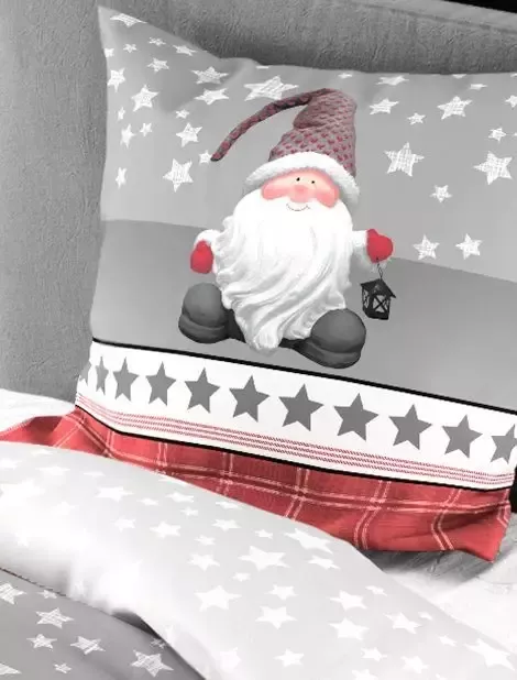 BIERBAUM Overtrekset Kabouter 100% katoen flanel verschillende kerstontwerpen (2-delig) - Foto 3