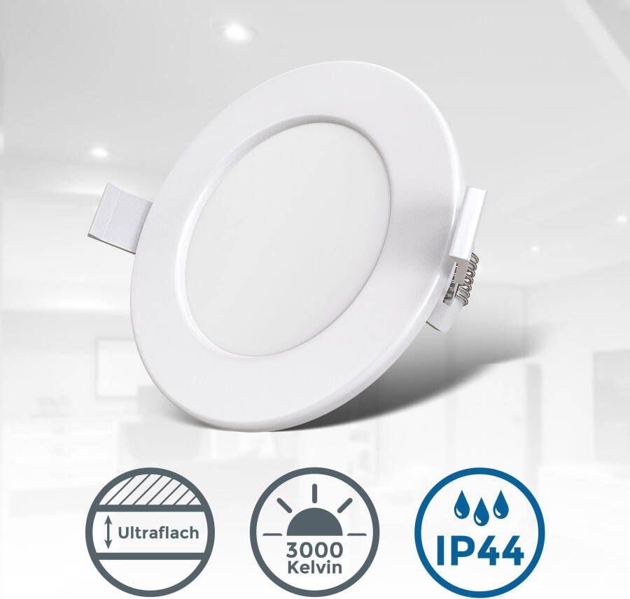 B.K.Licht Ledinbouwlamp BK_EL1274 9-delige set badkamer inbouwspots IP44 platte inbouwstralers (9 stuks) - Foto 5