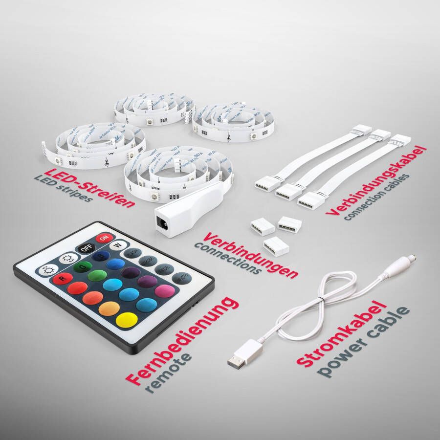 B.K.Licht Led-strepen LED TV-achtergrondverlichting backlight 2m USB RGB zelfklevend - Foto 2