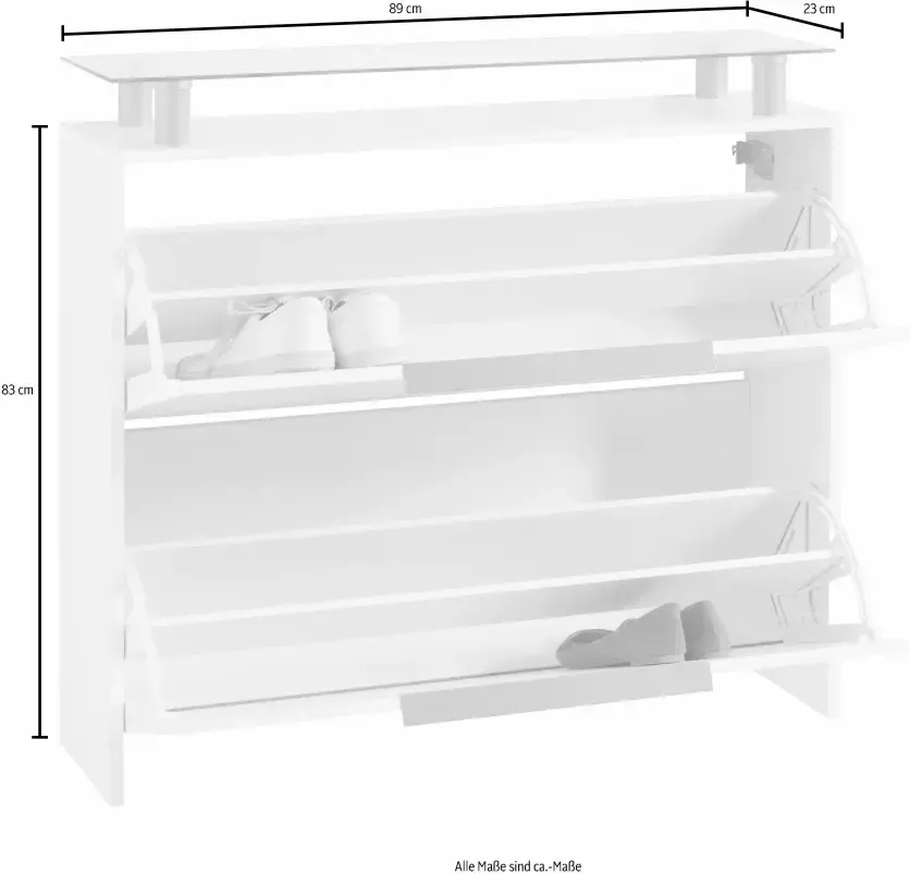 Borchardt Möbel Schoenenkast Rena hangend met glasplaat