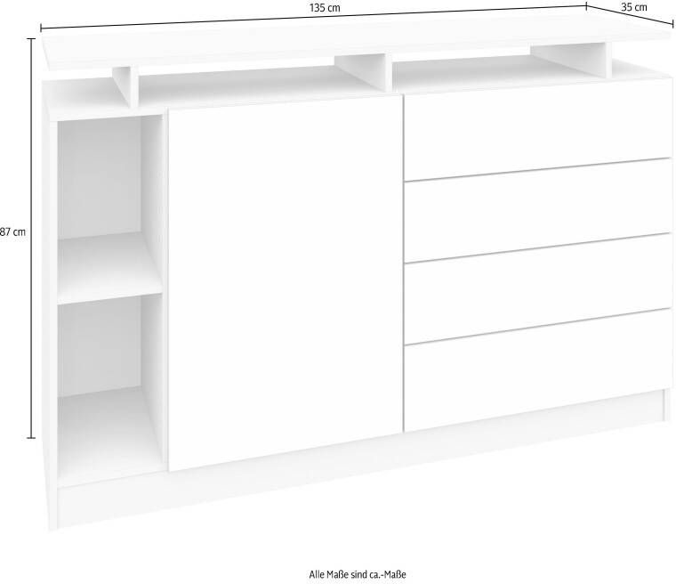 Borchardt Möbel Dressoir Vaasa moderne greeploze look push-to-openfunctie