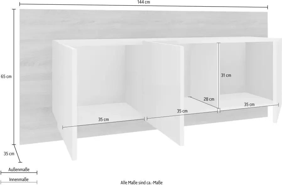 Borchardt Möbel Tv-meubel Sara Breedte 144 cm