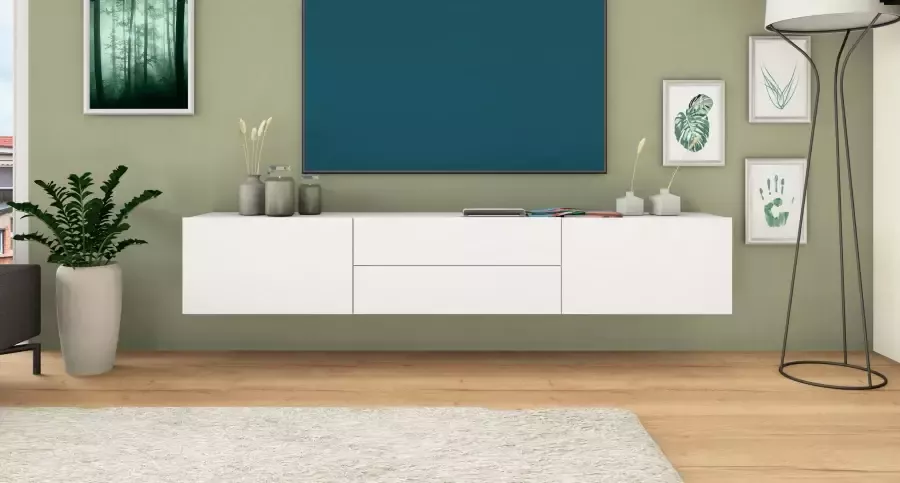 Borchardt Möbel Tv-meubel Sophia Breedte 200 cm met 2 kleppen en 2 laden staand en hangend