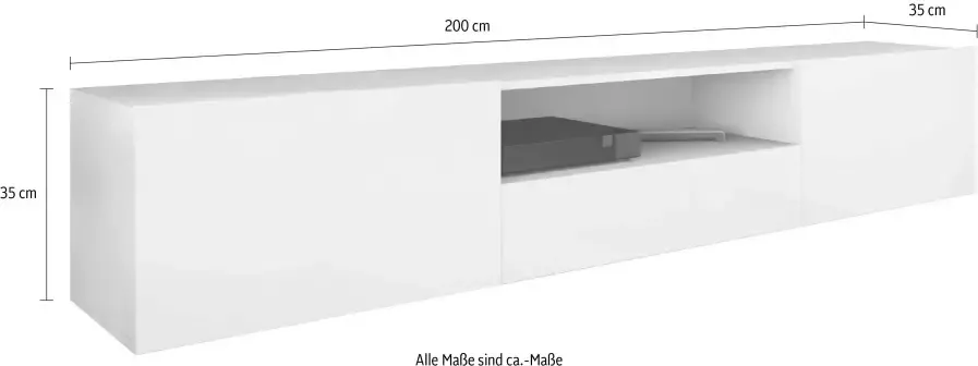 Borchardt Möbel Tv-meubel Sophia Breedte 200 cm met 2 kleppen en 1 lade staand en hangend - Foto 4