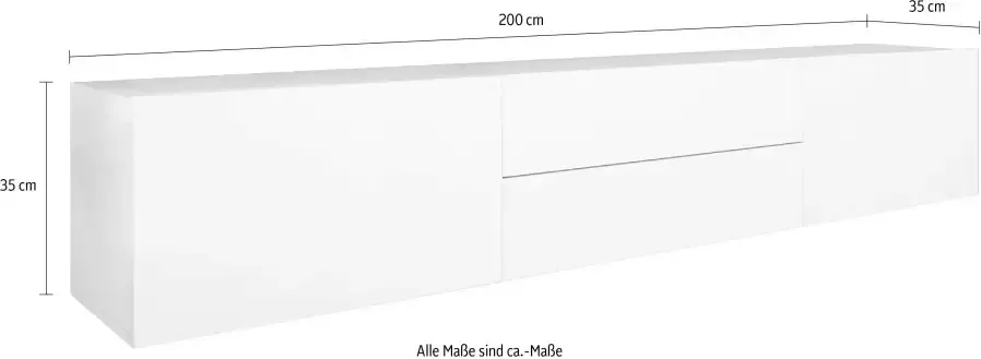 Borchardt Möbel Tv-meubel Sophia Breedte 200 cm met 2 kleppen en 2 laden staand en hangend - Foto 5