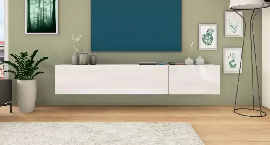 Borchardt Möbel Tv-meubel Sophia Breedte 200 cm met 2 kleppen en 2 laden staand en hangend