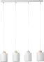 Brilliant Leuchten Hanglamp Vonnie Stoffen kappen 111 cm hoogte 80 cm breedte 4 x E27 in te korten grijs hout (1 stuk) - Thumbnail 3