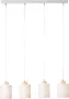Brilliant Leuchten Hanglamp Vonnie Stoffen kappen 111 cm hoogte 80 cm breedte 4 x E27 in te korten grijs hout (1 stuk) - Thumbnail 4