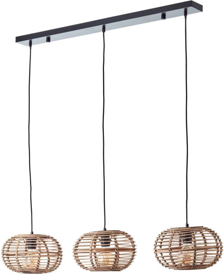 Brilliant Leuchten Hanglamp Woodball 3-vlamige bamboe hanglamp 3x e27 max. 40 w 142 cm x 111 cm (1 stuk) - Foto 2