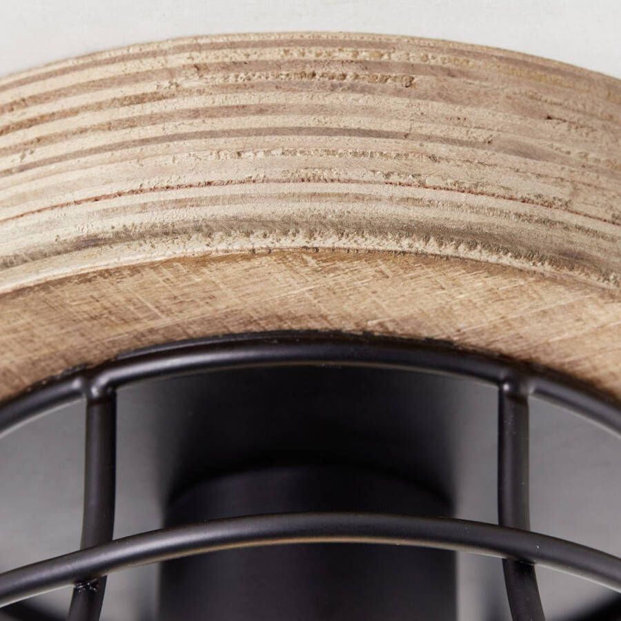 Brilliant Leuchten Led-plafondlamp AVIA 25 cm hoogte ø 30 cm 1 x e27 metaal hout zwart bruin (1 stuk) - Foto 2