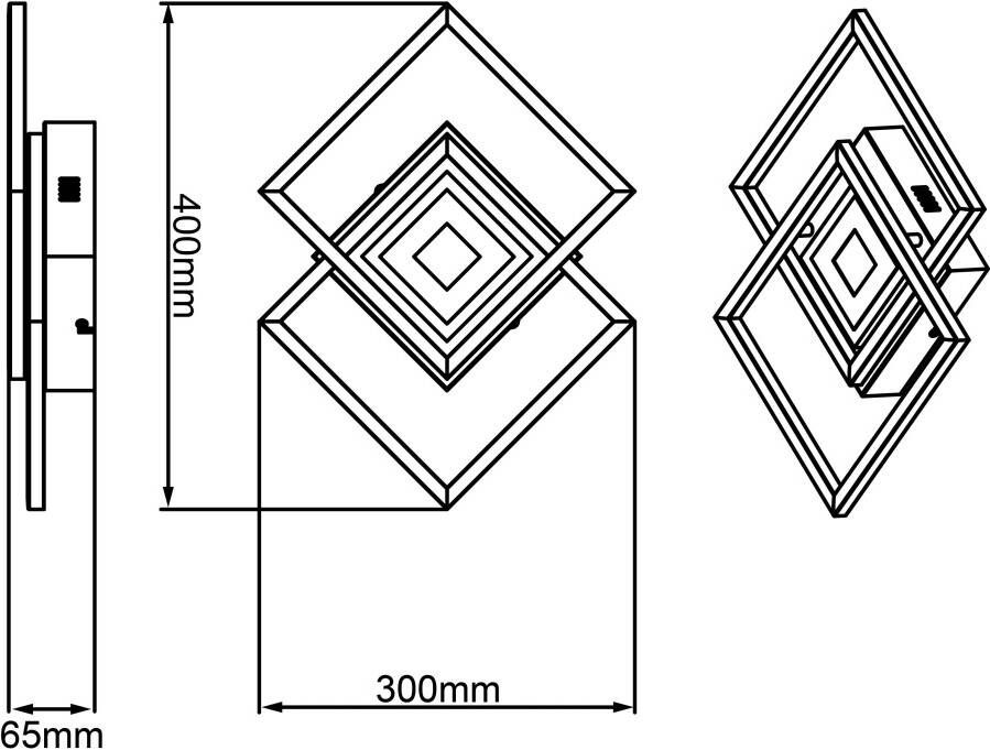 Brilliant Leuchten Led-plafondlamp Metis 40 x 30 cm 3-treden dimbaar 3600 lm warmwit metaal zwart (1 stuk) - Foto 5