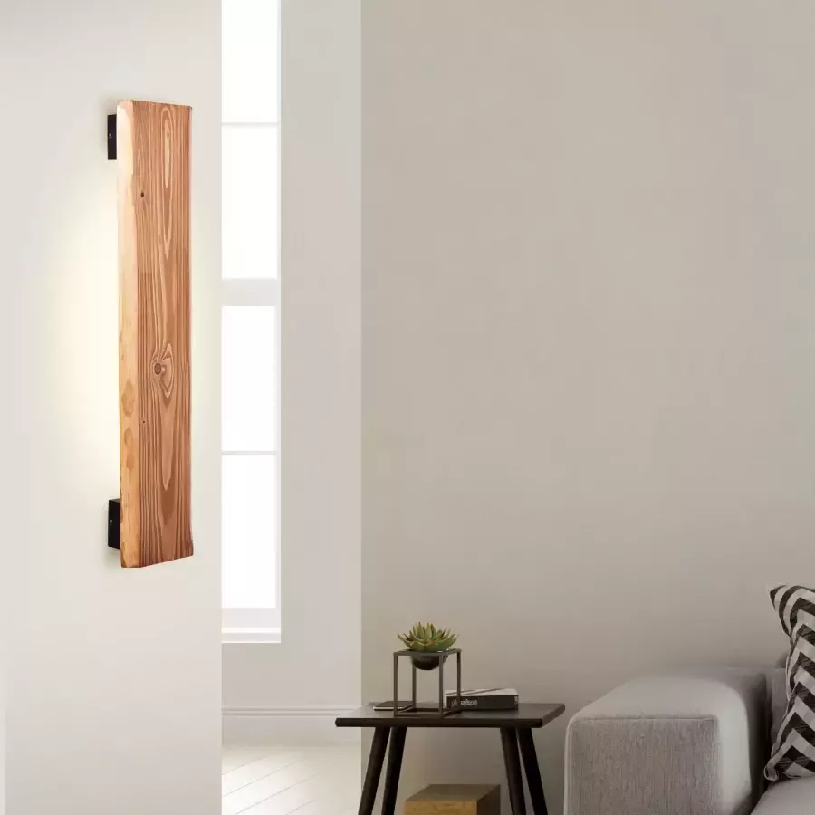 Brilliant Leuchten Led-wandlamp Feingold 100 cm hoogte hout metaal dennen gebeitst (1 stuk) - Foto 2