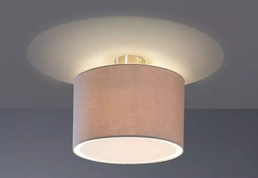 Brilliant Leuchten Plafondlamp Clarie 40 cm diameter e27 max. 60w met grijze stoffen kap metaal textiel - Foto 3