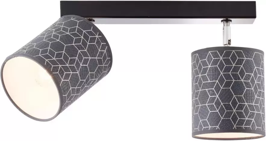 Brilliant Leuchten Plafondspot Galance 59 cm breed 2 x e27 draaibaar metaal textiel zwart (1 stuk)