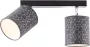 Brilliant Leuchten Plafondspot Galance 59 cm breed 2 x e27 draaibaar metaal textiel zwart (1 stuk) - Thumbnail 3
