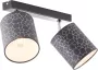 Brilliant Leuchten Plafondspot Galance 59 cm breed 2 x e27 draaibaar metaal textiel zwart (1 stuk) - Thumbnail 4
