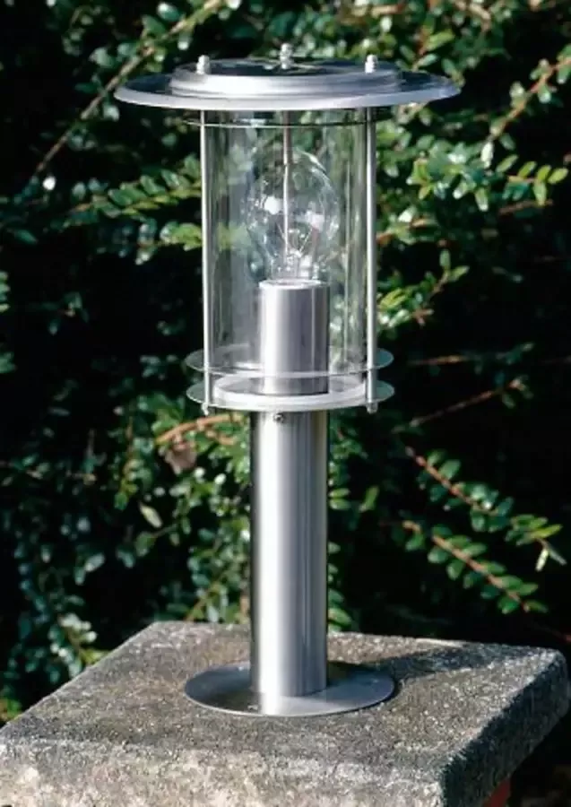 Brilliant Leuchten Sokkellamp York 40 cm hoogte e27 max. 40 w geschikt voor led van roestvrij edelstaal