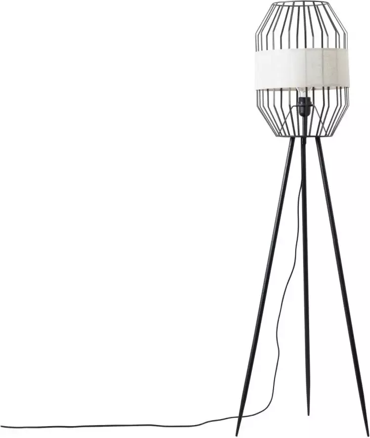 Brilliant Leuchten Staande lamp Slope 134 cm hoogte ø 45 cm e27 metaal textiel zwart naturel (1 stuk) - Foto 2