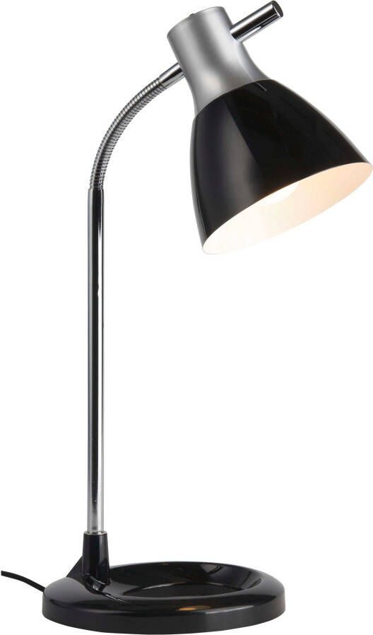 Brilliant Leuchten Tafellamp JAN 52 cm hoogte 19 cm diameter e27 metaal kunststof zilver zwart (1 stuk) - Foto 1