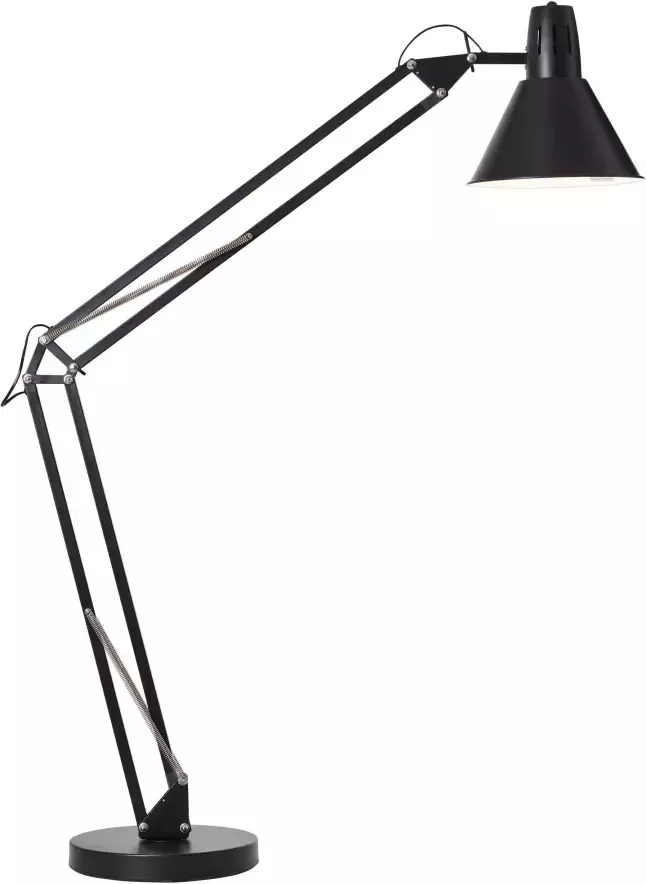 Brilliant Leuchten Staande lamp WInston 1 8m hoogte e27 max. 60 w draaibaar zwart metaal voetschakelaar - Foto 5