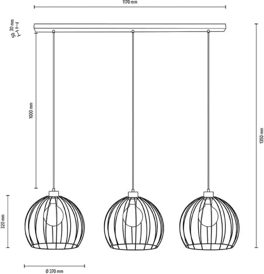 BRITOP LIGHTING Hanglamp COOP Decoratieve lamp van metaal met elementen van eikenhout (1 stuk) - Foto 1