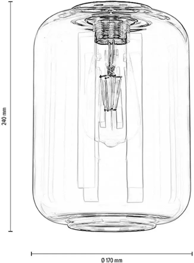 BRITOP LIGHTING Hanglamp TARRO Hoogwaardige glazen kap transparant Made in Europe (1 stuk) - Foto 1