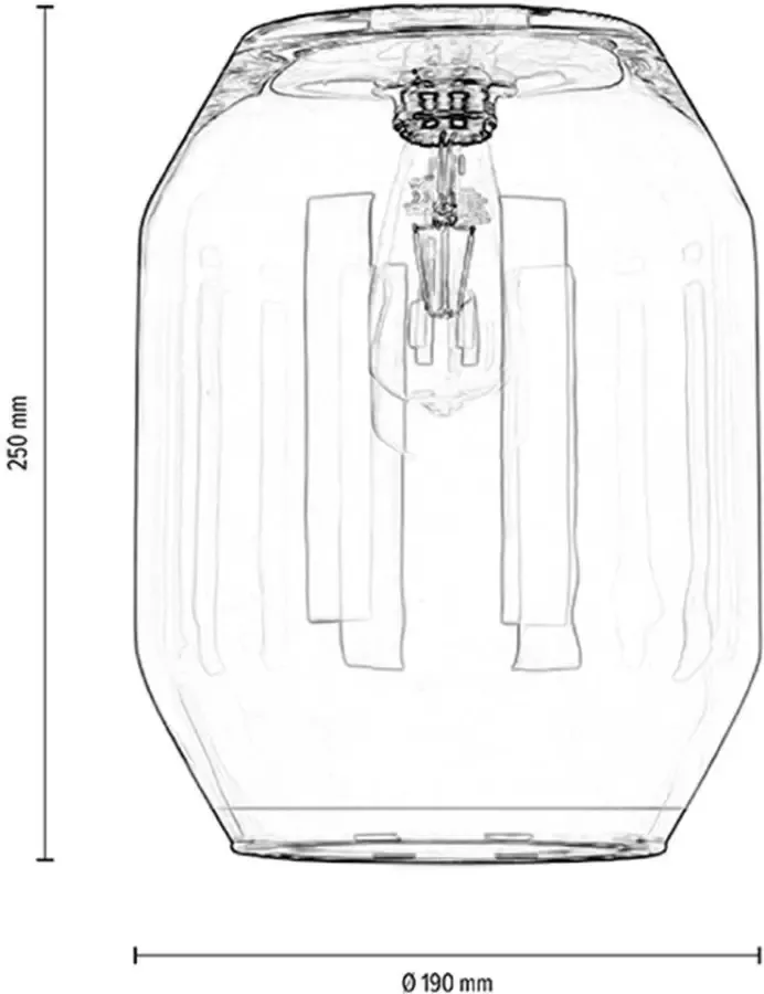 BRITOP LIGHTING Hanglamp VASO Hoogwaardige glazen kap transparant Made in Europe (1 stuk) - Foto 1