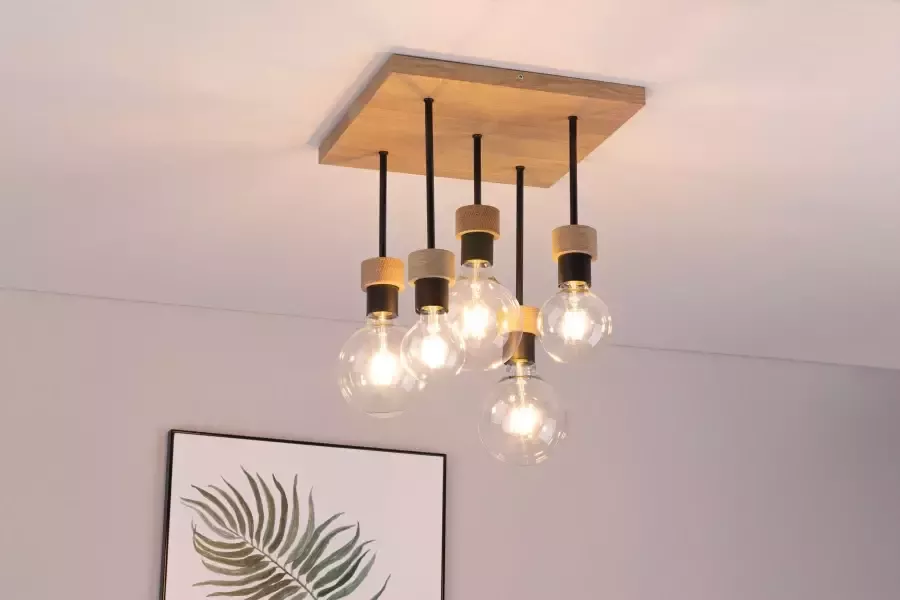 BRITOP LIGHTING Plafondlamp CHANDELLE Natuurproduct van eikenhout duurzaam met FSC -certificaat (1 stuk) - Foto 4