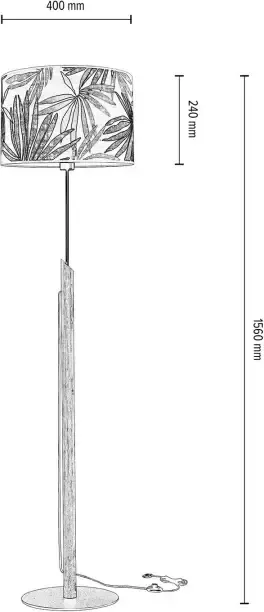 BRITOP LIGHTING Staande lamp HOJA Van eikenhout met FSC -certificaat kap van gelamineerd materiaal - Foto 1