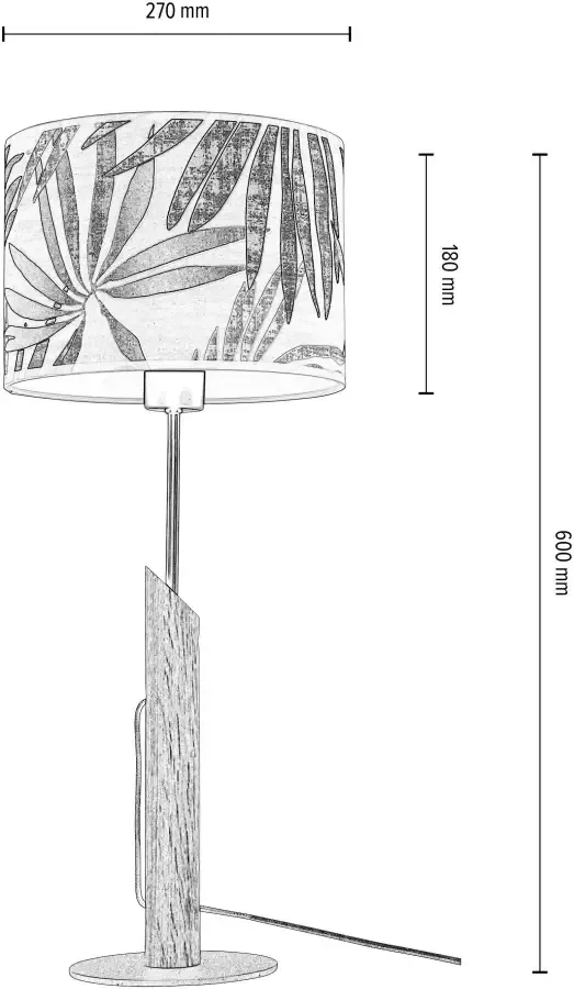 BRITOP LIGHTING Tafellamp HOJA Van eikenhout met FSC -certificaat kap van gelamineerd materiaal - Foto 1