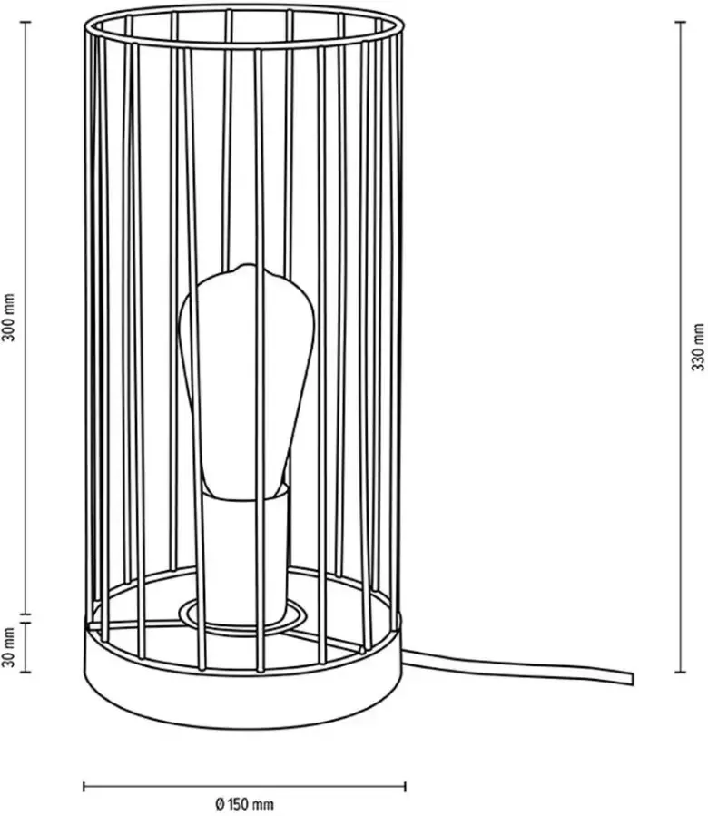 BRITOP LIGHTING Tafellamp Swan Decoratieve lamp van eikenhout FSC -gecertificeerd met draadkap (1 stuk) - Foto 2