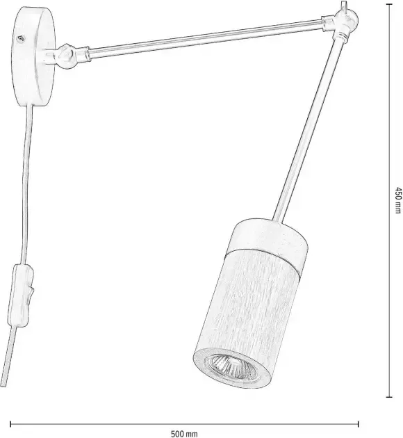 BRITOP LIGHTING Wandlamp ANNICK Met flexibele arm ledverlichting inclusief chic eikenhout en metaal