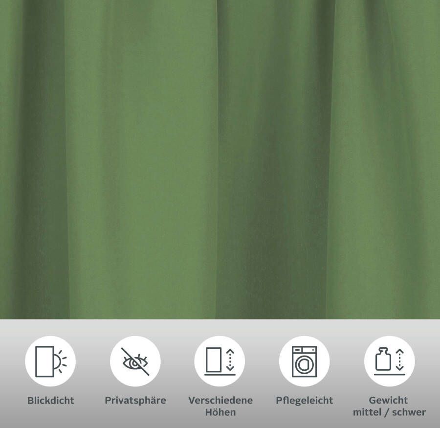 Bruno Banani Gordijn Lagan set van 2 geweven microvezel verschillende maten effen kleur bestseller (2 stuks) - Foto 2