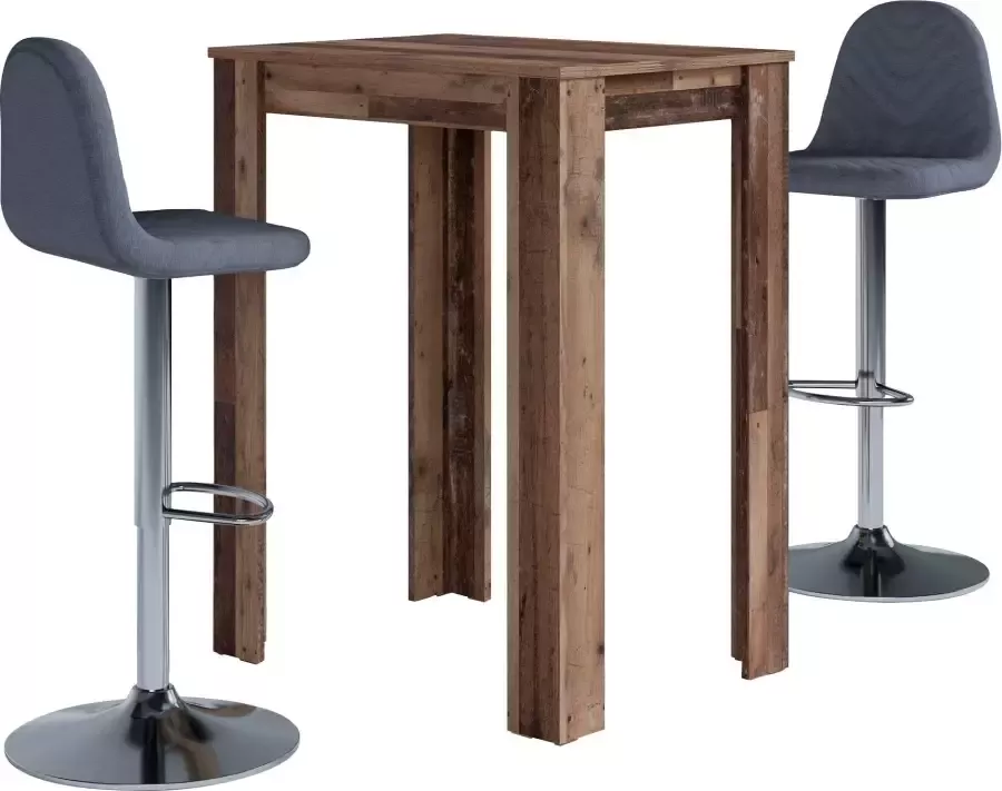 ByLIVING Barkruk Casino 01 draaibaar met hoogteverstelling bekleding van weefstof metalen frame (set 2 stuks)