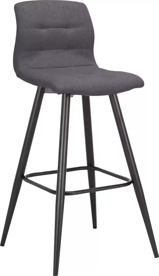 ByLIVING Barkruk Simone set van 2 vintage bruin of weefstof antraciet (set 2 stuks) - Foto 6
