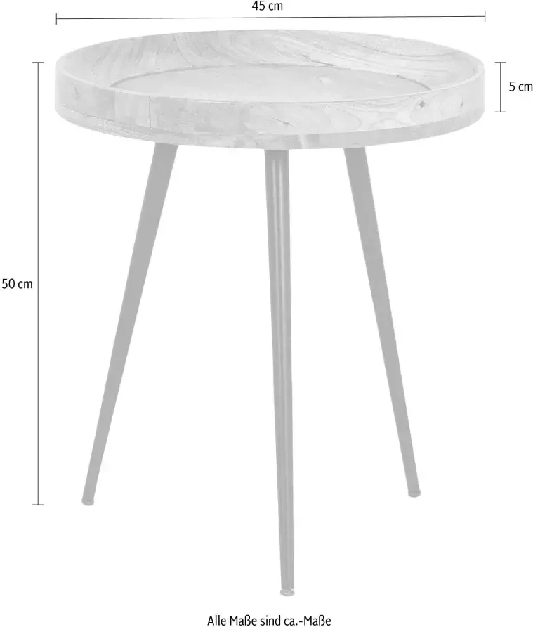 ByLIVING Bijzettafel AVA Massief rond tafelblad diameter 38 of 45 cm - Foto 6