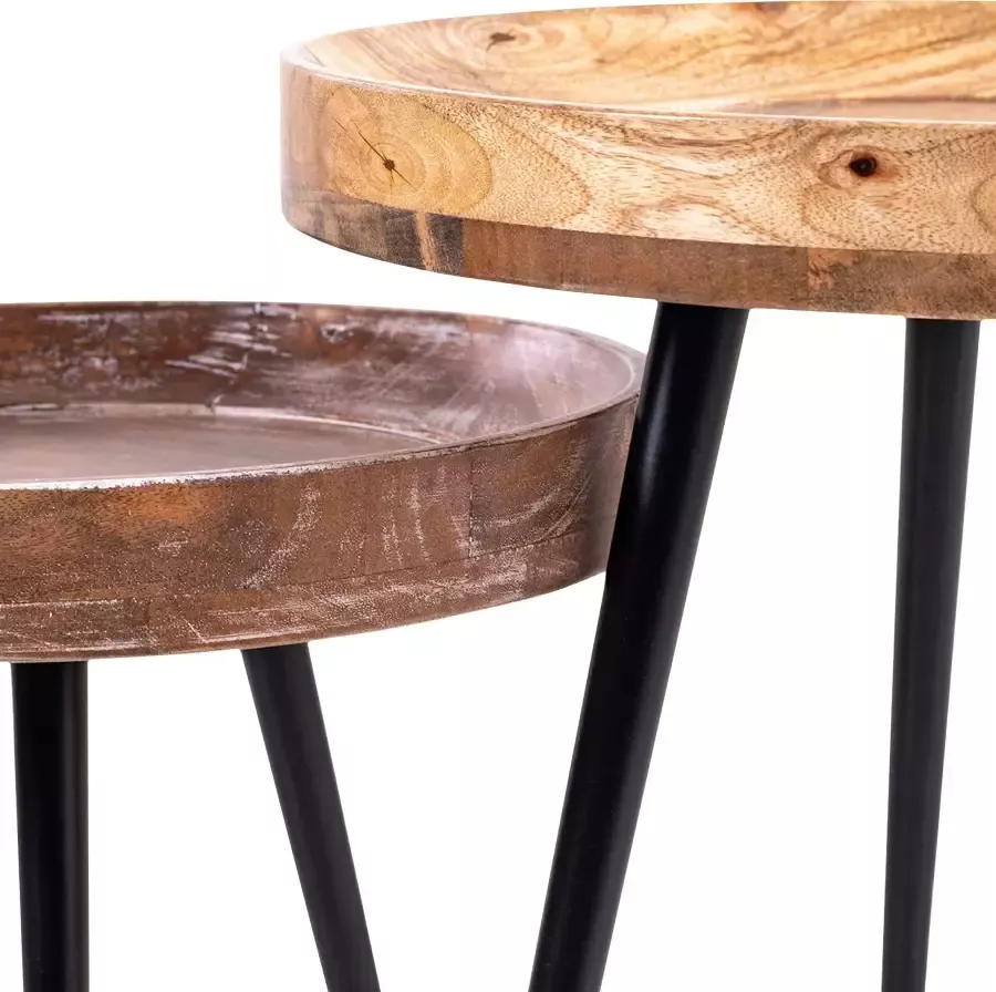 ByLIVING Bijzettafel AVA Massief rond tafelblad diameter 38 of 45 cm