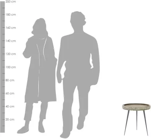 ByLIVING Bijzettafel Jana van massief hout met modern motief diameter 35 cm - Foto 4