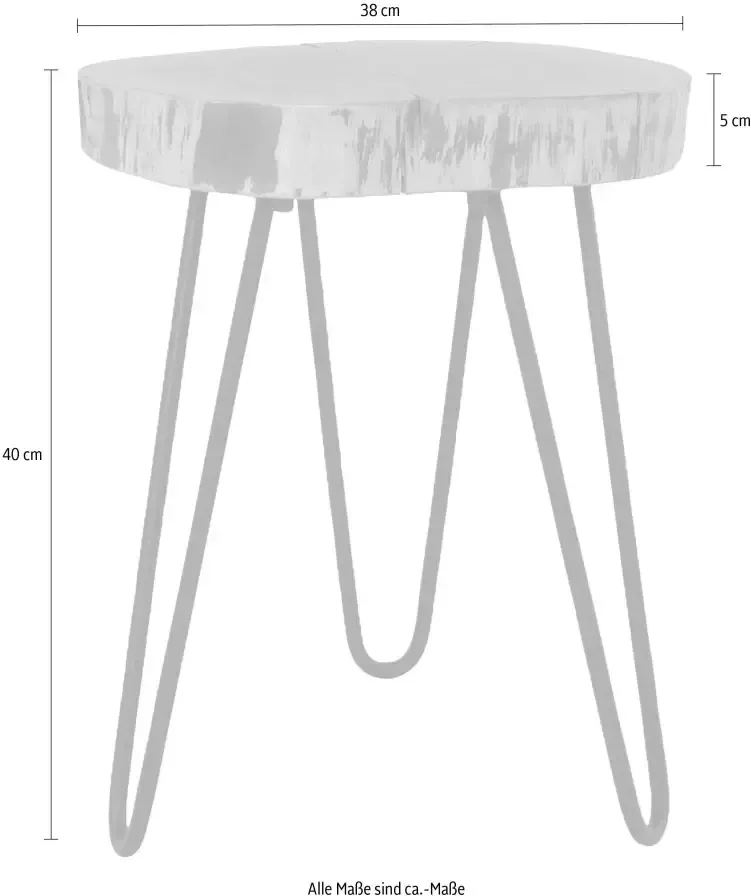 ByLIVING Bijzettafel Nasti van massief hout met schaaldeel