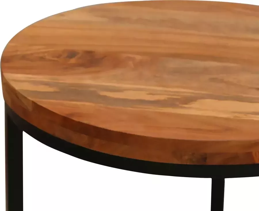 ByLIVING Bijzettafel Selma van massief hout dubbele bijzettafel - Foto 2