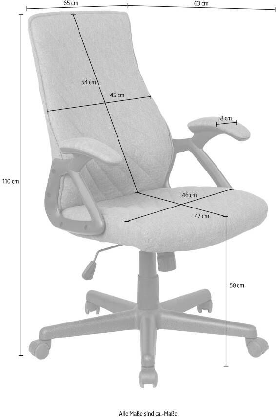 ByLIVING Bureaustoel Artax met moderne geweven bekleding & gestikte afwerking comfortabel met schommelmechanisme - Foto 2