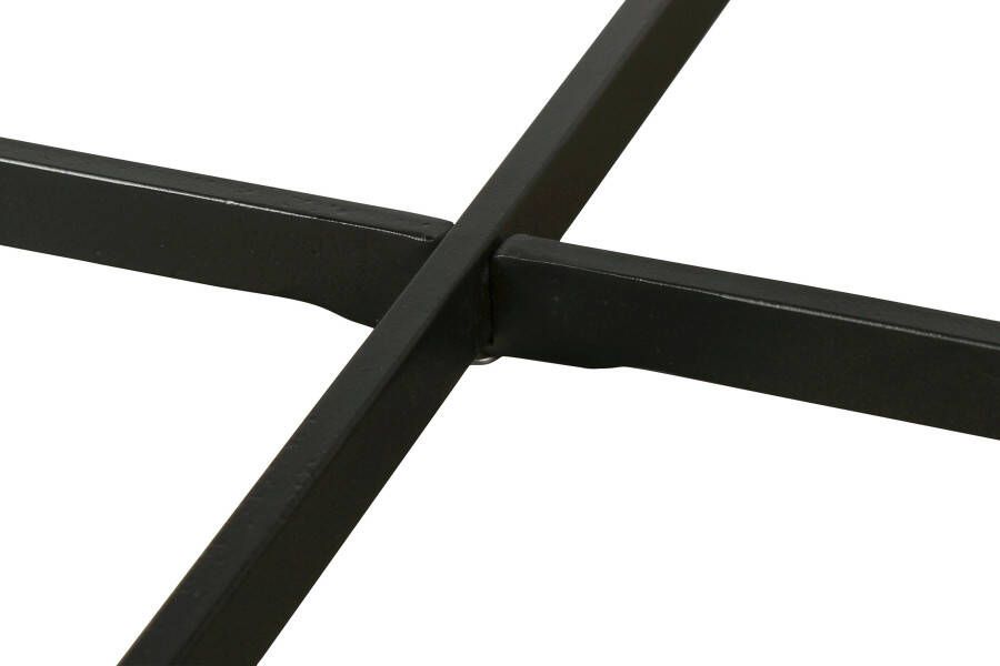 ByLIVING Salontafel Alina met massief acaciahout plaat en zwarte metalen frame rond 80 cm. - Foto 10
