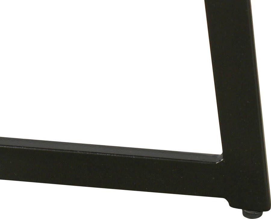ByLIVING Salontafel Alina met massief acaciahout plaat en zwarte metalen frame rond 80 cm. - Foto 4