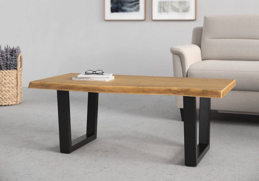 ByLIVING Salontafel Judy van massief hout met natuurlijk schaaldeel breedte 120 cm