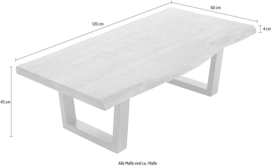 ByLIVING Salontafel Judy van massief hout met natuurlijk schaaldeel breedte 120 cm - Foto 2
